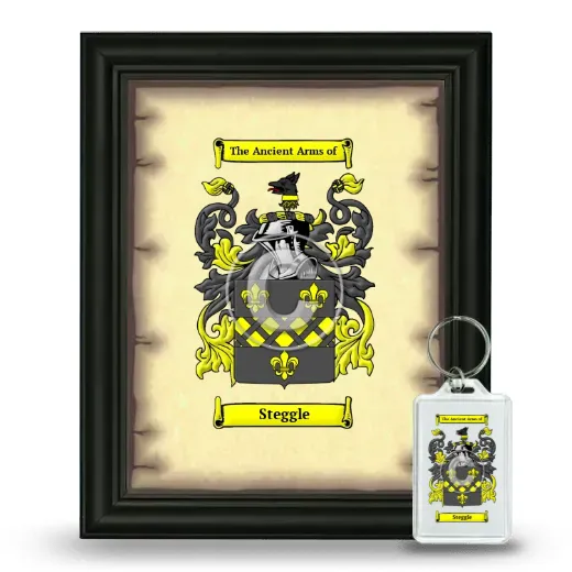 Steggle Framed Coat of Arms and Keychain - Black