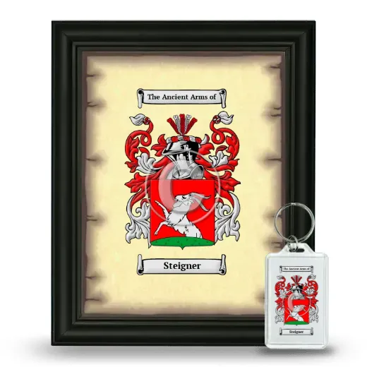 Steigner Framed Coat of Arms and Keychain - Black