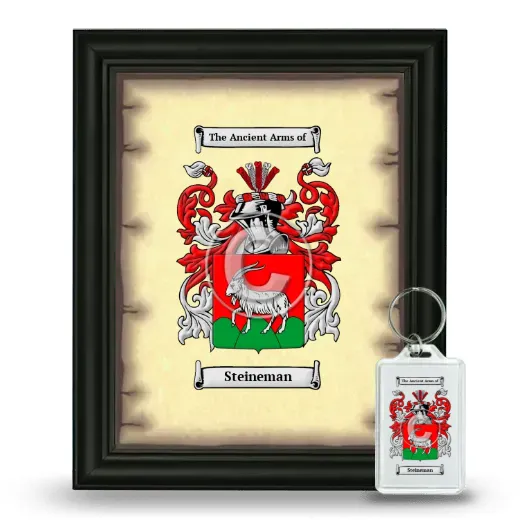 Steineman Framed Coat of Arms and Keychain - Black