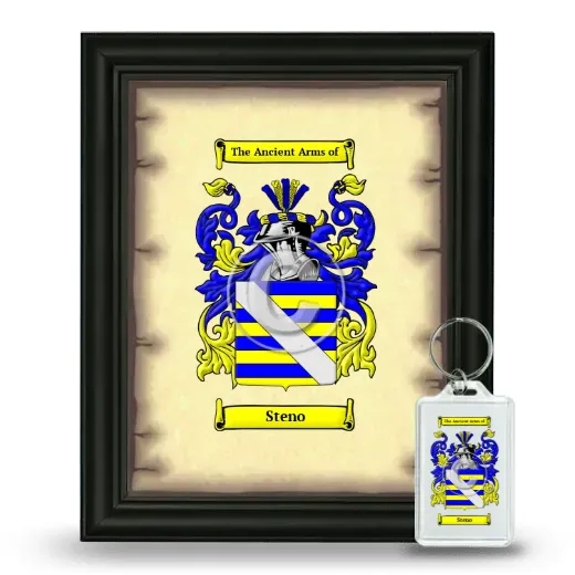 Steno Framed Coat of Arms and Keychain - Black
