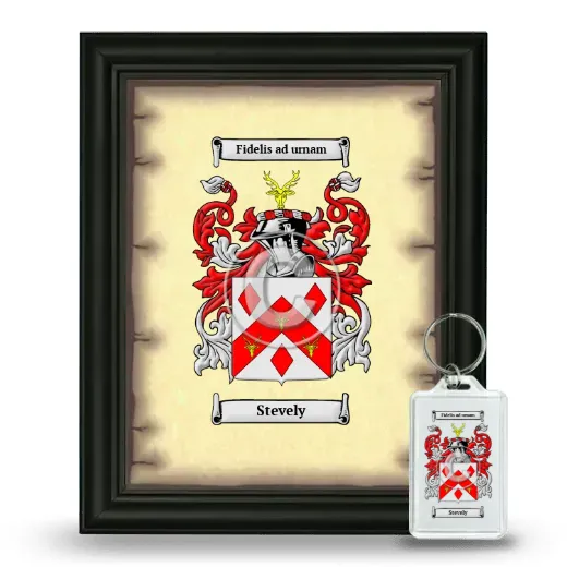 Stevely Framed Coat of Arms and Keychain - Black