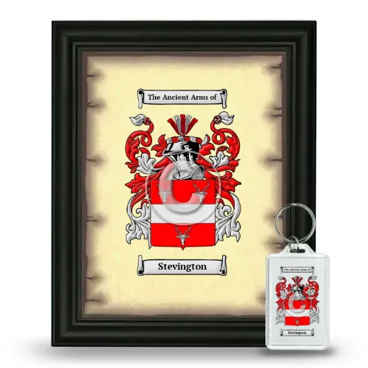 Stevington Framed Coat of Arms and Keychain - Black