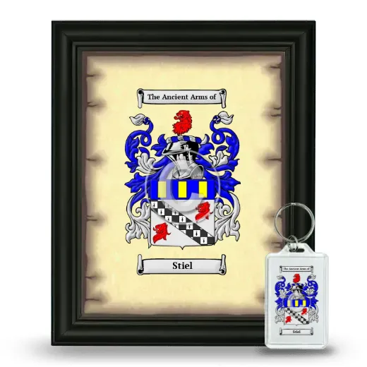 Stiel Framed Coat of Arms and Keychain - Black