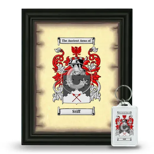 Stiff Framed Coat of Arms and Keychain - Black