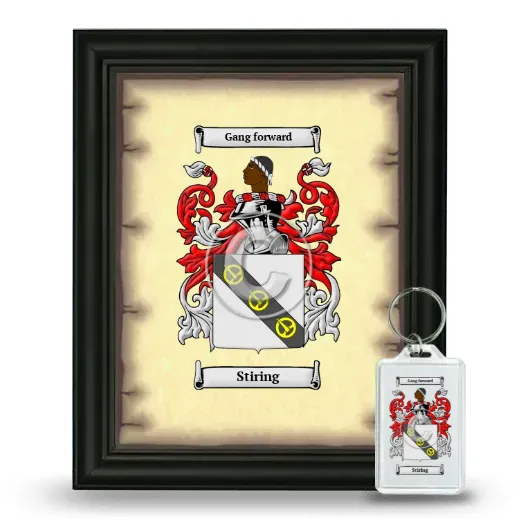 Stiring Framed Coat of Arms and Keychain - Black