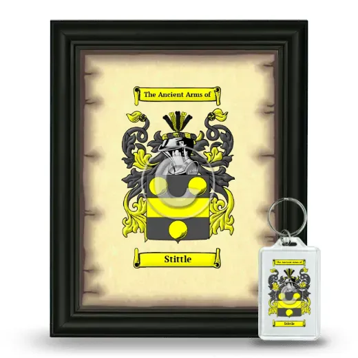 Stittle Framed Coat of Arms and Keychain - Black