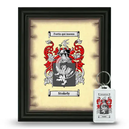 Stokely Framed Coat of Arms and Keychain - Black