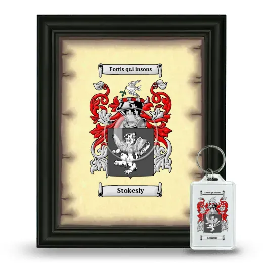 Stokesly Framed Coat of Arms and Keychain - Black