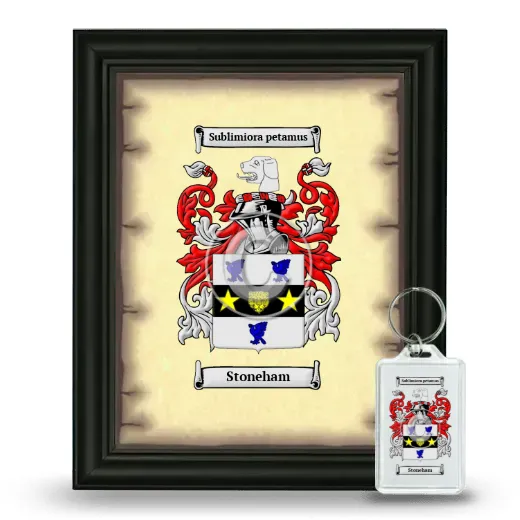 Stoneham Framed Coat of Arms and Keychain - Black