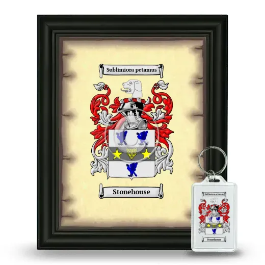 Stonehouse Framed Coat of Arms and Keychain - Black