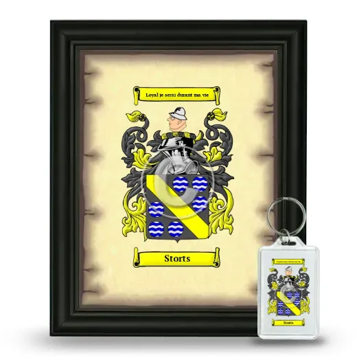 Storts Framed Coat of Arms and Keychain - Black