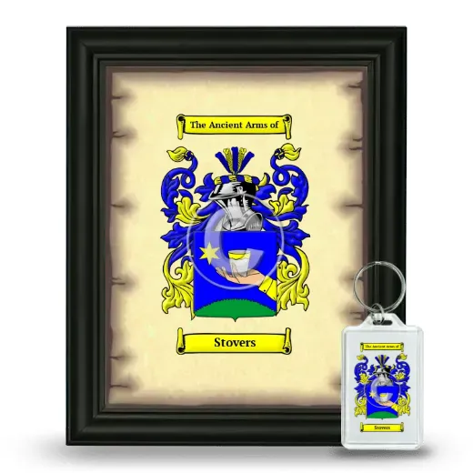 Stovers Framed Coat of Arms and Keychain - Black
