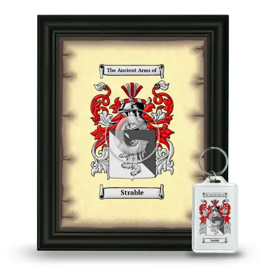 Strable Framed Coat of Arms and Keychain - Black