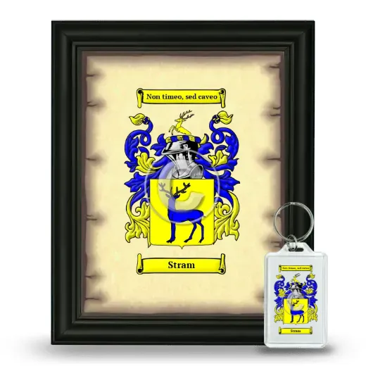 Stram Framed Coat of Arms and Keychain - Black