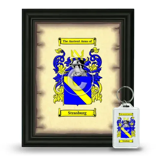 Strasburg Framed Coat of Arms and Keychain - Black