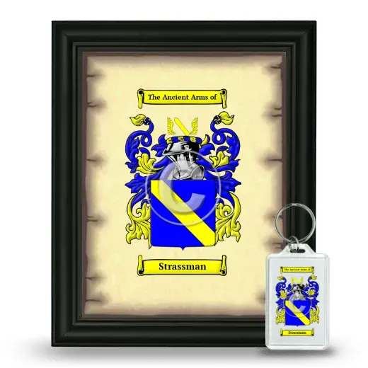 Strassman Framed Coat of Arms and Keychain - Black