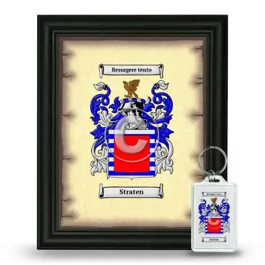 Straten Framed Coat of Arms and Keychain - Black