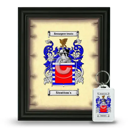Stratton's Framed Coat of Arms and Keychain - Black