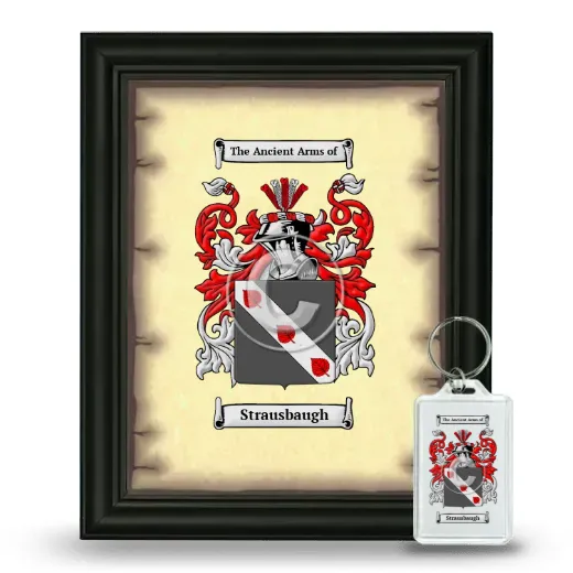 Strausbaugh Framed Coat of Arms and Keychain - Black