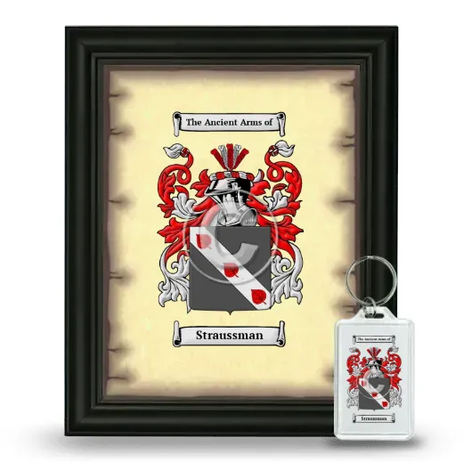 Straussman Framed Coat of Arms and Keychain - Black