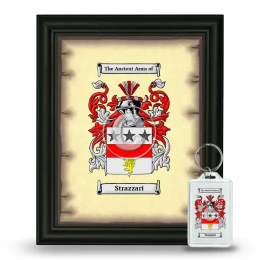 Strazzari Framed Coat of Arms and Keychain - Black