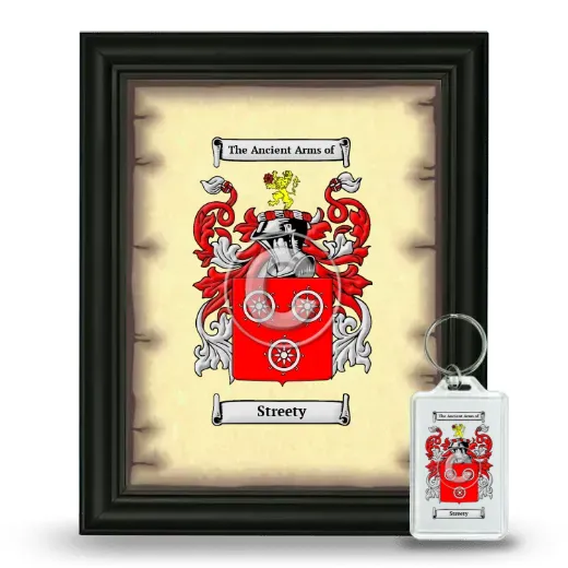 Streety Framed Coat of Arms and Keychain - Black