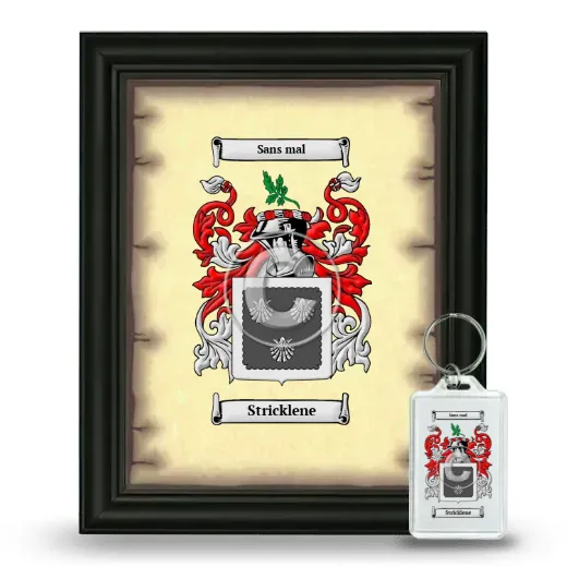 Stricklene Framed Coat of Arms and Keychain - Black