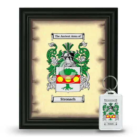 Stronach Framed Coat of Arms and Keychain - Black