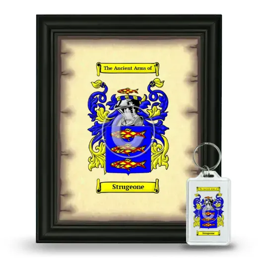 Strugeone Framed Coat of Arms and Keychain - Black