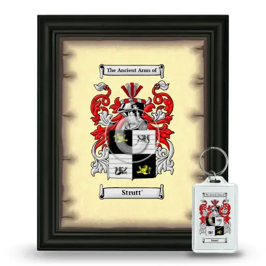 Strutt' Framed Coat of Arms and Keychain - Black