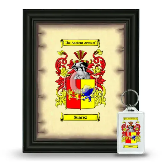 Suarez Framed Coat of Arms and Keychain - Black