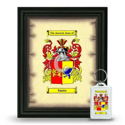 Suero Framed Coat of Arms and Keychain - Black