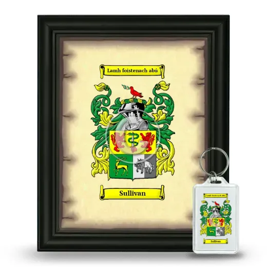 Sullivan Framed Coat of Arms and Keychain - Black