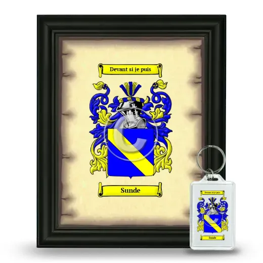 Sunde Framed Coat of Arms and Keychain - Black
