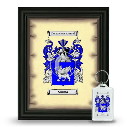 Surma Framed Coat of Arms and Keychain - Black