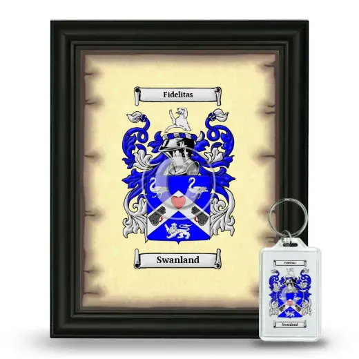 Swanland Framed Coat of Arms and Keychain - Black