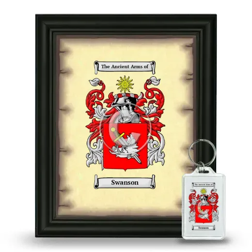 Swanson Framed Coat of Arms and Keychain - Black