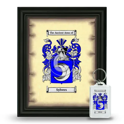 Sylvers Framed Coat of Arms and Keychain - Black