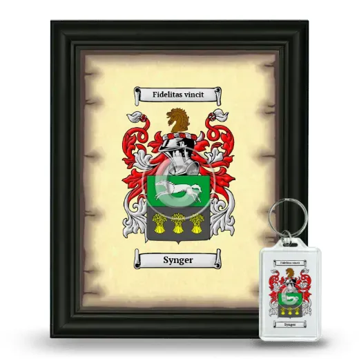 Synger Framed Coat of Arms and Keychain - Black