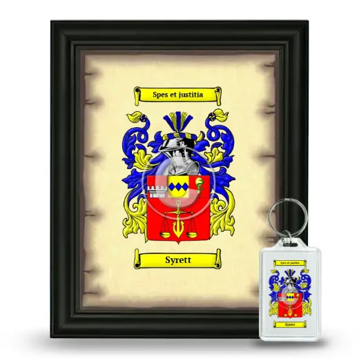 Syrett Framed Coat of Arms and Keychain - Black