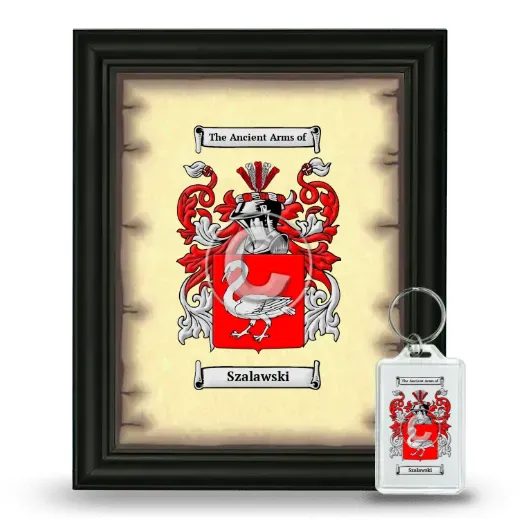 Szalawski Framed Coat of Arms and Keychain - Black