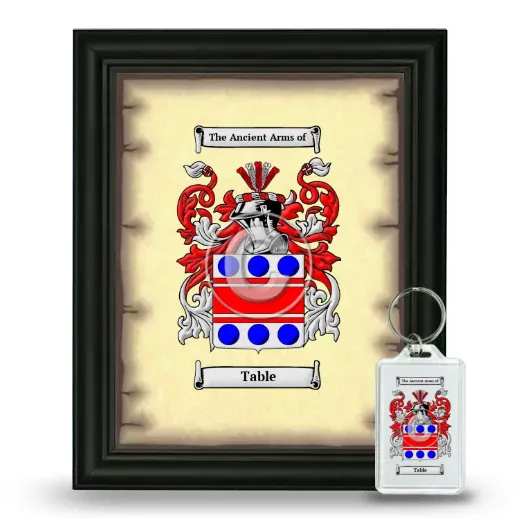 Table Framed Coat of Arms and Keychain - Black