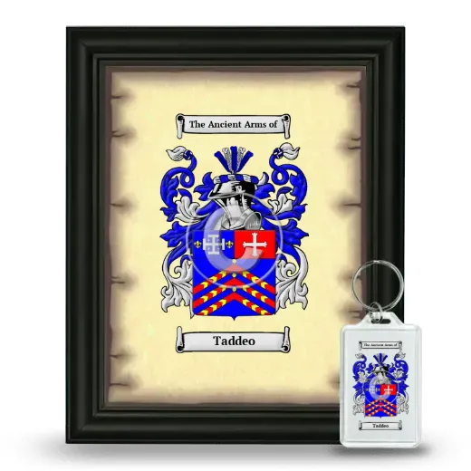 Taddeo Framed Coat of Arms and Keychain - Black