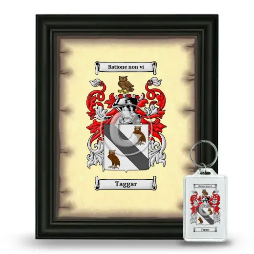 Taggar Framed Coat of Arms and Keychain - Black