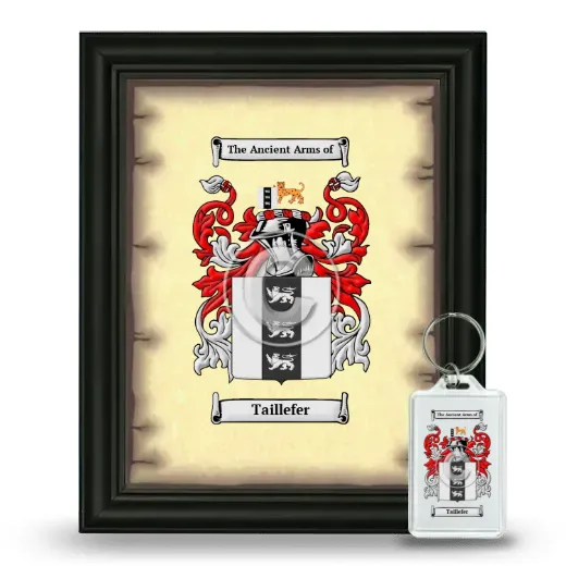 Taillefer Framed Coat of Arms and Keychain - Black