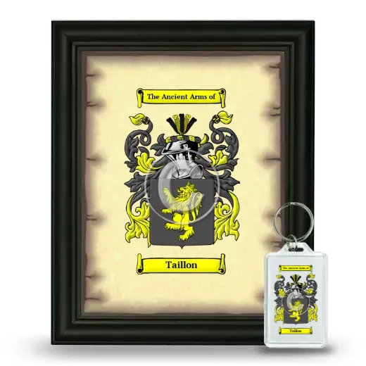 Taillon Framed Coat of Arms and Keychain - Black