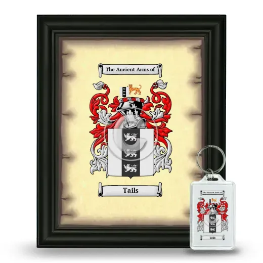 Tails Framed Coat of Arms and Keychain - Black