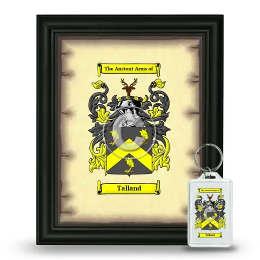 Talland Framed Coat of Arms and Keychain - Black