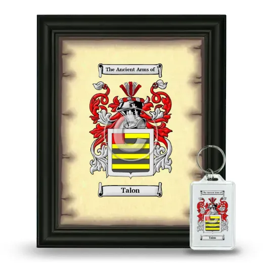 Talon Framed Coat of Arms and Keychain - Black