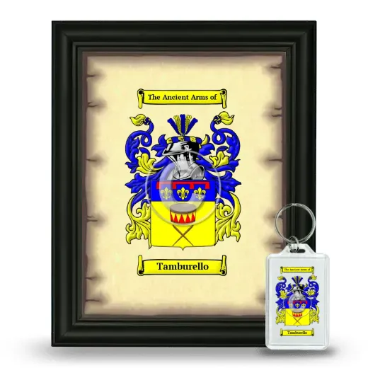 Tamburello Framed Coat of Arms and Keychain - Black